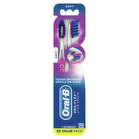 Oral-B Luxe 3D White Pro-Flex Stain Eraser Toothbrushes, Soft, 2 Count, 2 Each