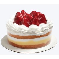 Cub Bakery White Boston Crème Cake with Fresh Strawberries, 1 Each