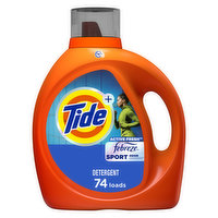 Tide Tide Plus Febreze Sport Odor Defense Liquid Laundry Detergent, 115 oz, 74 loads, 115 Ounce