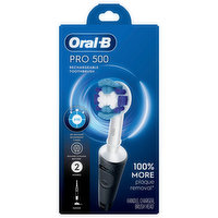 Oral-B Rechargeable Toothbrush, Pro 500, Black, 1 Each