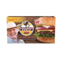 Bradshaw Ranch Beef Patties, 1/4 Pound, Thick N Juicy, 8 Each