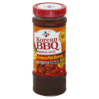 CJ Marinade, Chicken & Pork, Korean BBQ Original Sauce, Hot & Spicy, 17.6 Ounce