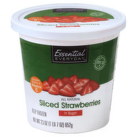 Essential Everyday Strawberries, Sliced, 23 Ounce