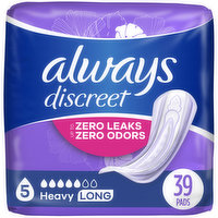 Always Discreet Discreet Heavy Absorbency, Long Length, 39 Each