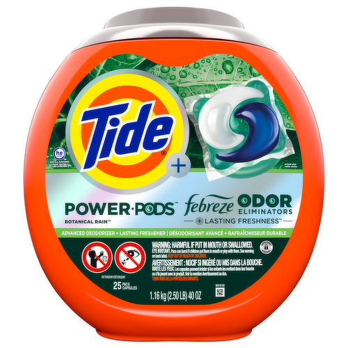 Tide + Power Pods Detergent, Febreze Odor Eliminators, Botanical Rain