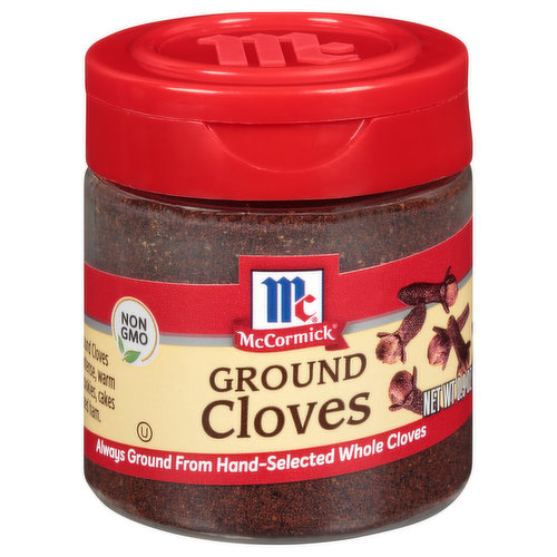 Cloves are the dried flower buds of a tropical evergreen tree native to Southeast Asia. At McCormick we hand-select the whole cloves before drying and grinding them. Our Ground Cloves bring an intense, warm flavor to mulling spices, holiday beverages, cookies, cakes and glazed ham.