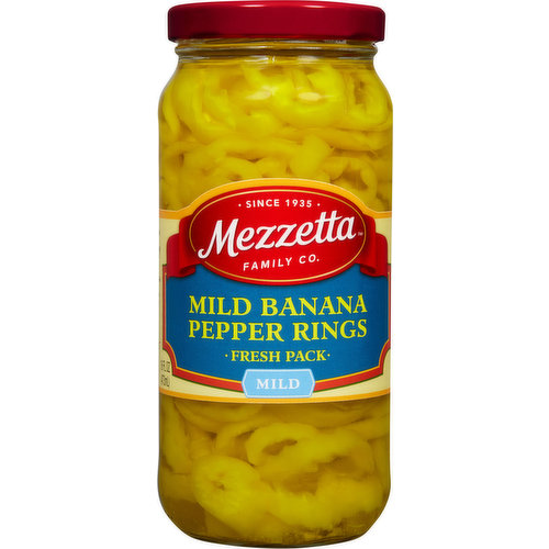 Mezzetta Banana Pepper Rings, Mild, Fresh Pack