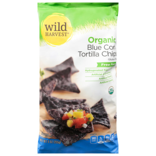 Wild Harvest Tortilla Chips, Organic, Blue Corn