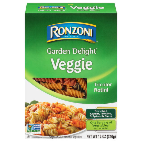 Ronzoni Garden Delight Rotini, Tricolor, Veggie