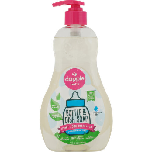 Dapple Baby Bottle and Dish Soap for Baby Products, Fragrance-Free, 16.9 fl  oz