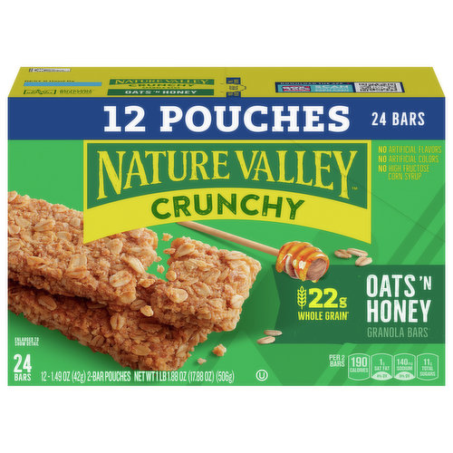 Nature Valley Granola Bars, Oats 'N Honey, Crunchy