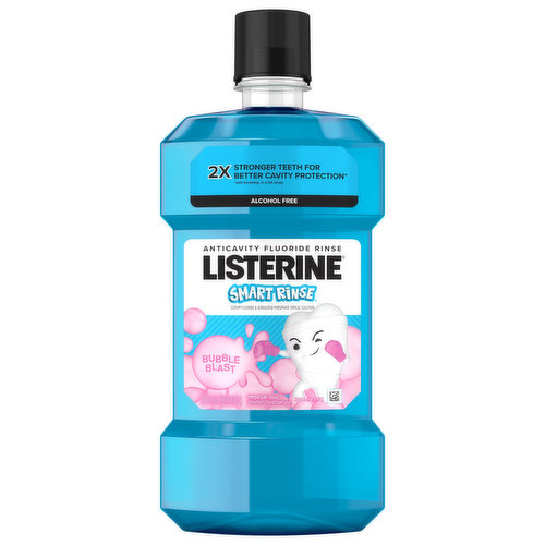 Listerine Smart Rinse Mouthwash, Anticavity Fluoride, Bubble Blast