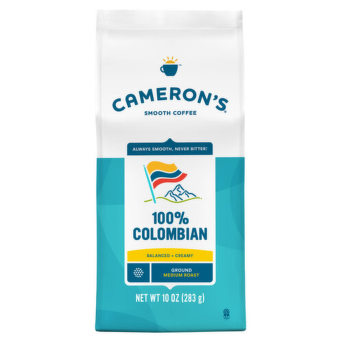 Cameron's Coffee, 100% Colombian, Smooth, Ground, Medium Roast