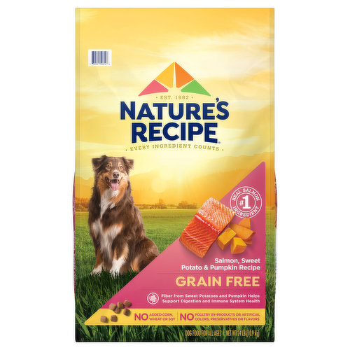 Nature's Recipe Dog Food, Grain Free, Salmon, Sweet Potato & Pumpkin Recipe