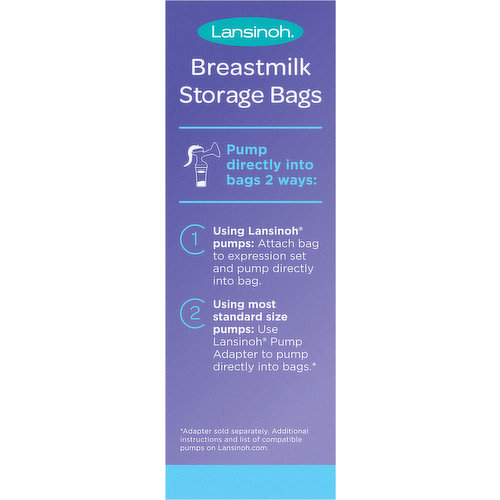 Breastmilk Storage Bags with Double Zipper Seal and Convenient