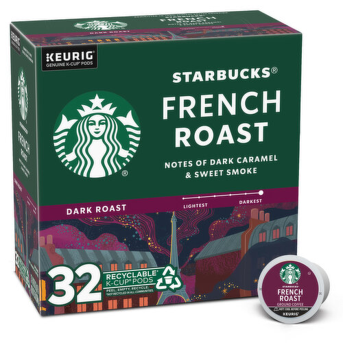 Starbucks K-Cup Coffee Pods, French Roast, Dark Roast