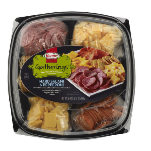 Hormel Pepperoni & Hard Salami with Cheese  & Crackers Tray 