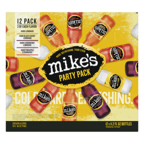 Mike's Beer, Malt Beverage, Premium, Party Pack, 12 Pack