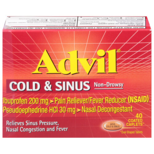 Advil Cold & Sinus, Non-Drowsy, Coated Caplets