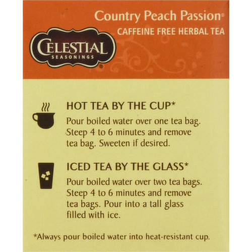 Celestial Seasonings Herbal Tea, Caffeine Free, Country Peach