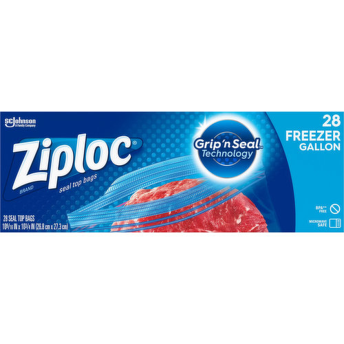 Ziploc® Brand Freezer Bags with Grip 'n Seal Technology, Gallon