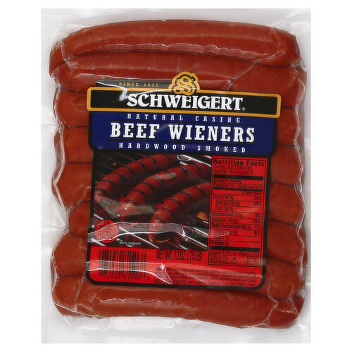 Schweigert Wieners, Beef, Hardwood Smoked