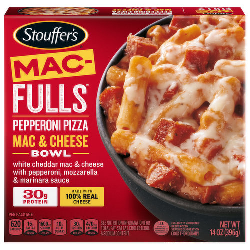 Stouffer's Mac-Fulls Mac & Cheese Bowl, Pepperoni Pizza