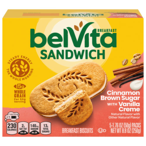 belVita Cinnamon Brown Sugar With Vanilla Creme Breakfast Biscuits Sandwiches