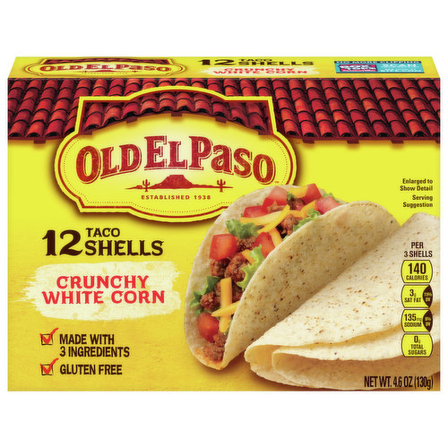 Old El Paso Taco Shells, Crunchy White Corn