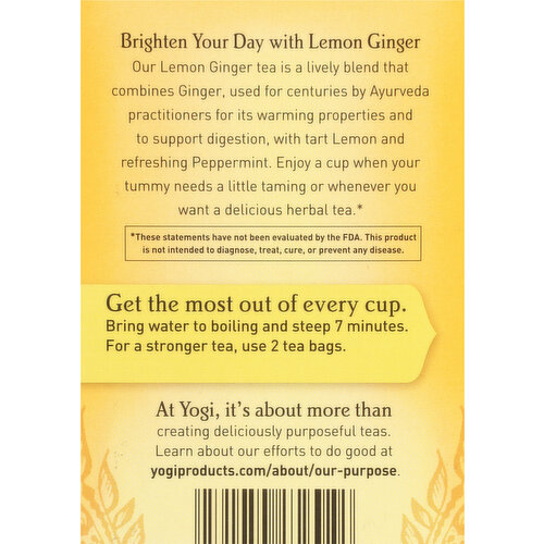 Yogi Lemon Ginger 16 tea bags – Healthy Options