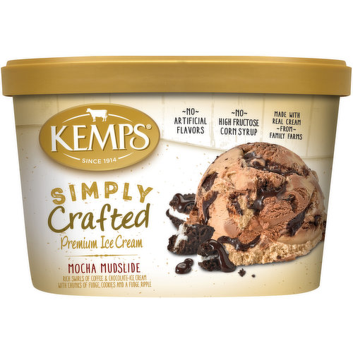 Kemps Simply Crafted Ice Cream, Premium, Mocha Mudslide