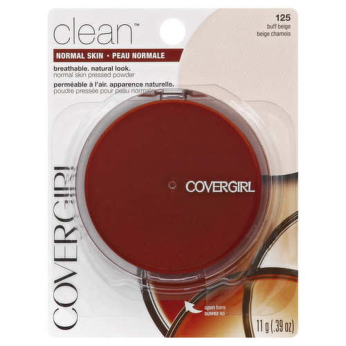 CoverGirl Clean Pressed Powder, Normal Skin, Buff Beige 125