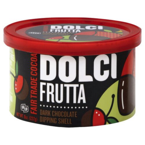 Saco Dolci Frutta Dipping Shell, Dark Chocolate