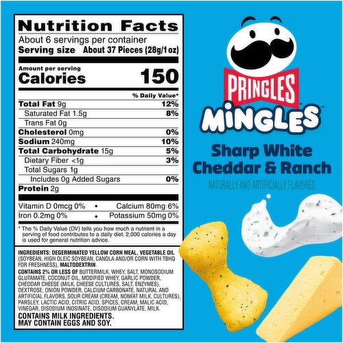 Pringles Mingles Puffed Snacks, Sharp White Cheddar and Ranch