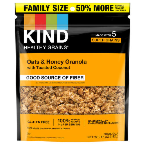 Kind Healthy Grains Granola, Oats & Honey, Family Size