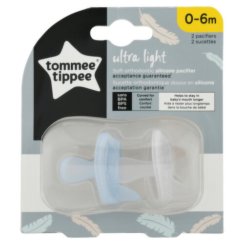 Tommee Tippee Pacifier, Silicone, Ultra Light, 0-6M