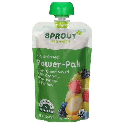 Sprout Organics Power Pak Superblend Mixed, Plant-Based, 12+ Months