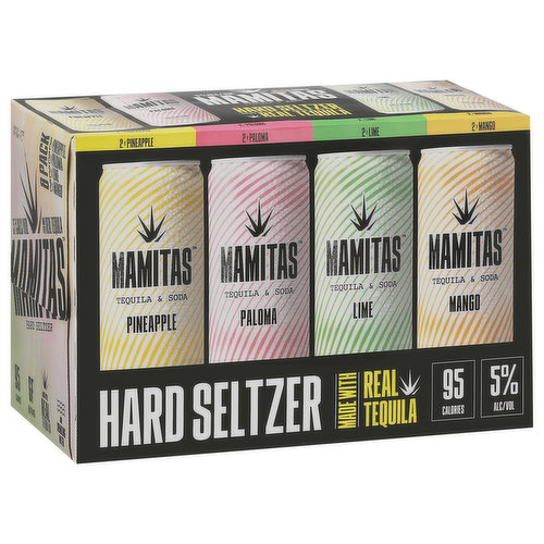 Mamitas Hard Seltzer, Assorted, 8 Pack