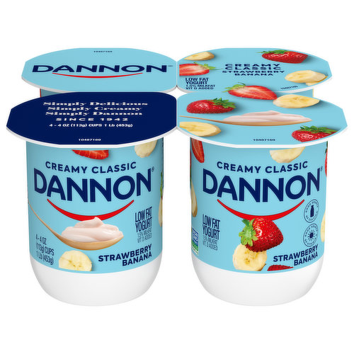 Dannon Yogurt, Lowfat, Strawberry Banana