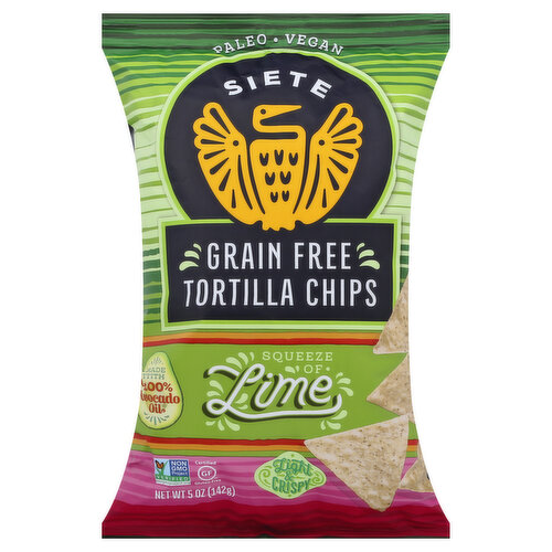 Made with 100% avocado oil. Vegan. Dairy free. Certified gluten-free. Soy free. Paleo. Grain free. Non GMO Project verified. nongmoproject.org. Bold flavor. What is cassava? Cassava is a root vegetable and staple crop in many parts of the world, including Latin America, Africa, and Asia. Enjoy with family, friends, and neighbors because together is better! The Siete Story: In 2009, all seven (siete) members of the Garza family began exercising together and adopted a gran free diet to support Veronica, their sister and daughter, who was diagnosed with multiple autoimmune conditions. Going grain free meant that this third-generation Mexican-American family from South Texas could no longer eat many of their favorite foods, so Veronica began to create grain free dishes her whole family could enjoy. When their Grandma Campos said that Veronica's first creation, a grain free almond flour tortilla, tasted better than her own homemade flour tortillas, the family realized they had something special. In 2014, with their grandma's stamp of approval, Siete was born. Abuela approved. sietefoods.com. (at)sietefoods. Love Siete Grain Free Tortilla Chips? Try Siete Grain Free Tortillas!