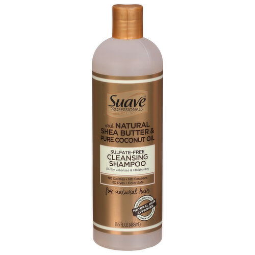 Suave Professionals Cleansing Shampoo, Sulfate Free, with Natural Shea Butter & Pure Coconut Oil