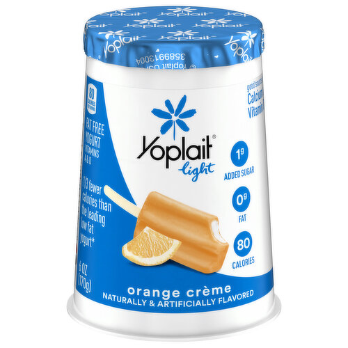 Yoplait Light Yogurt, Fat Free, Orange Creme