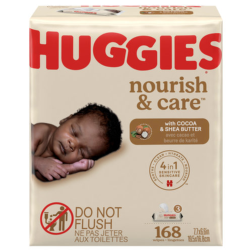 huggies nourish and care wipes 336