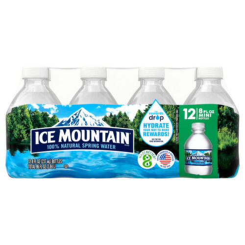 Ice Mountain Brand 100% Natural Spring Water - 12pk/12 fl oz Bottles