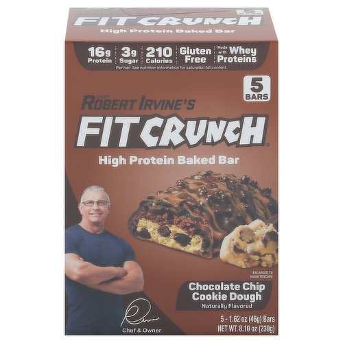 FitCrunch Protein Bars, Chocolate Chip Cookie Dough, Baked