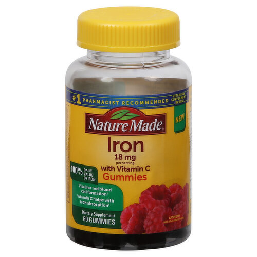 Nature Made Iron, Rapsberry, 18 mg, Gummies