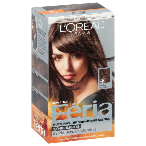 Feria Permanent Haircolour Gel, Permanent, Deeply Brown 40