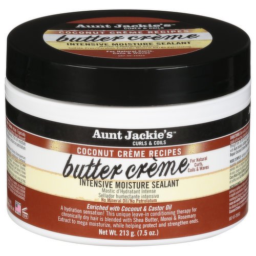 Aunt Jackie's Curls & Coils Moisture Sealant, Intensive, Butter Creme