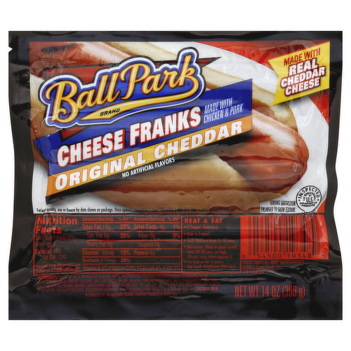 Ball Park Franks, Cheese, Original Cheddar