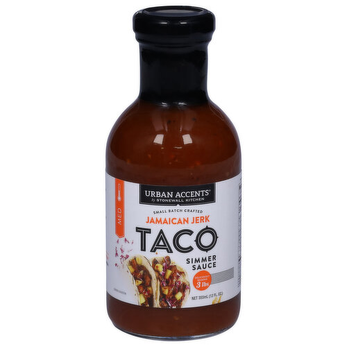 Urban Accents Simmer Sauce, Jamaican Jerk, Taco